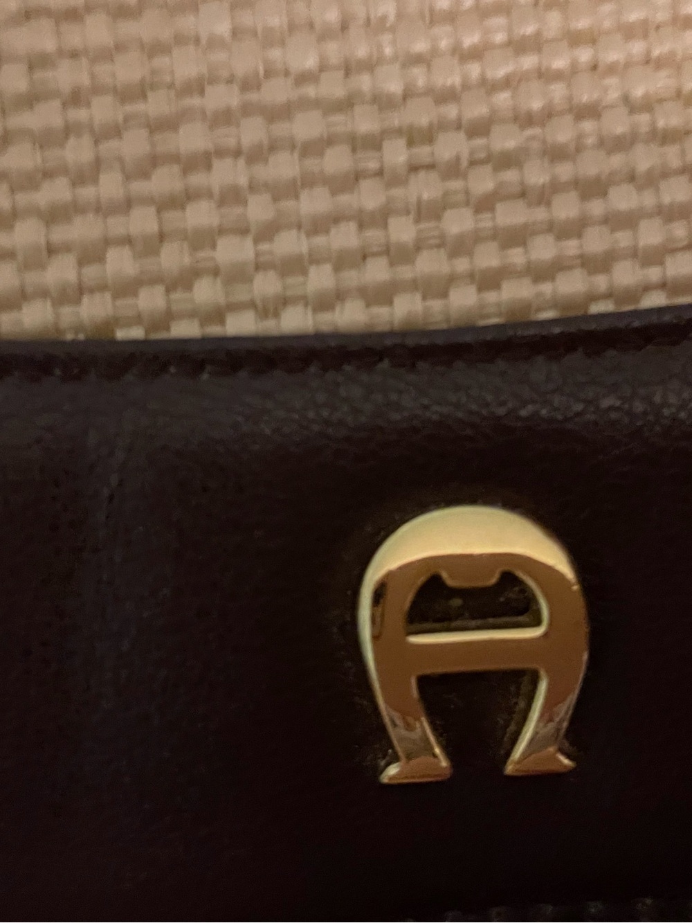 Pristine Etienne Aigner Beige Woven body and Brown leather trimmed Shoulder Bag - Picture 4 of 15